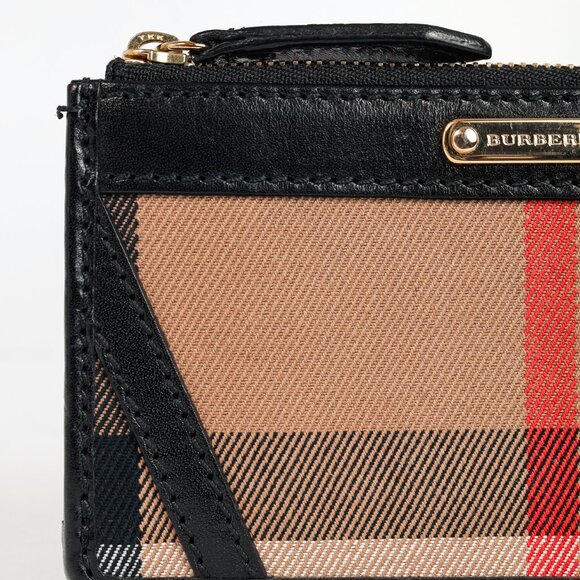 Burberry Nova Check Canvas Black-Leather-Trim Wallet - Picture 5 of 9